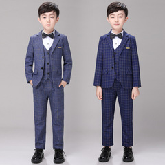 Children's clothing autumn and winter clothing drop shipping boys' suits plaid children's suits wholesale children's flower girl dresses British style