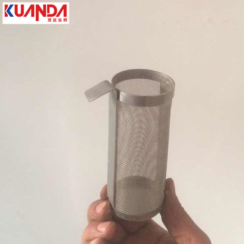供应 不锈钢过滤筒 带挂耳提手丝网过滤桶 食品液体过滤网
