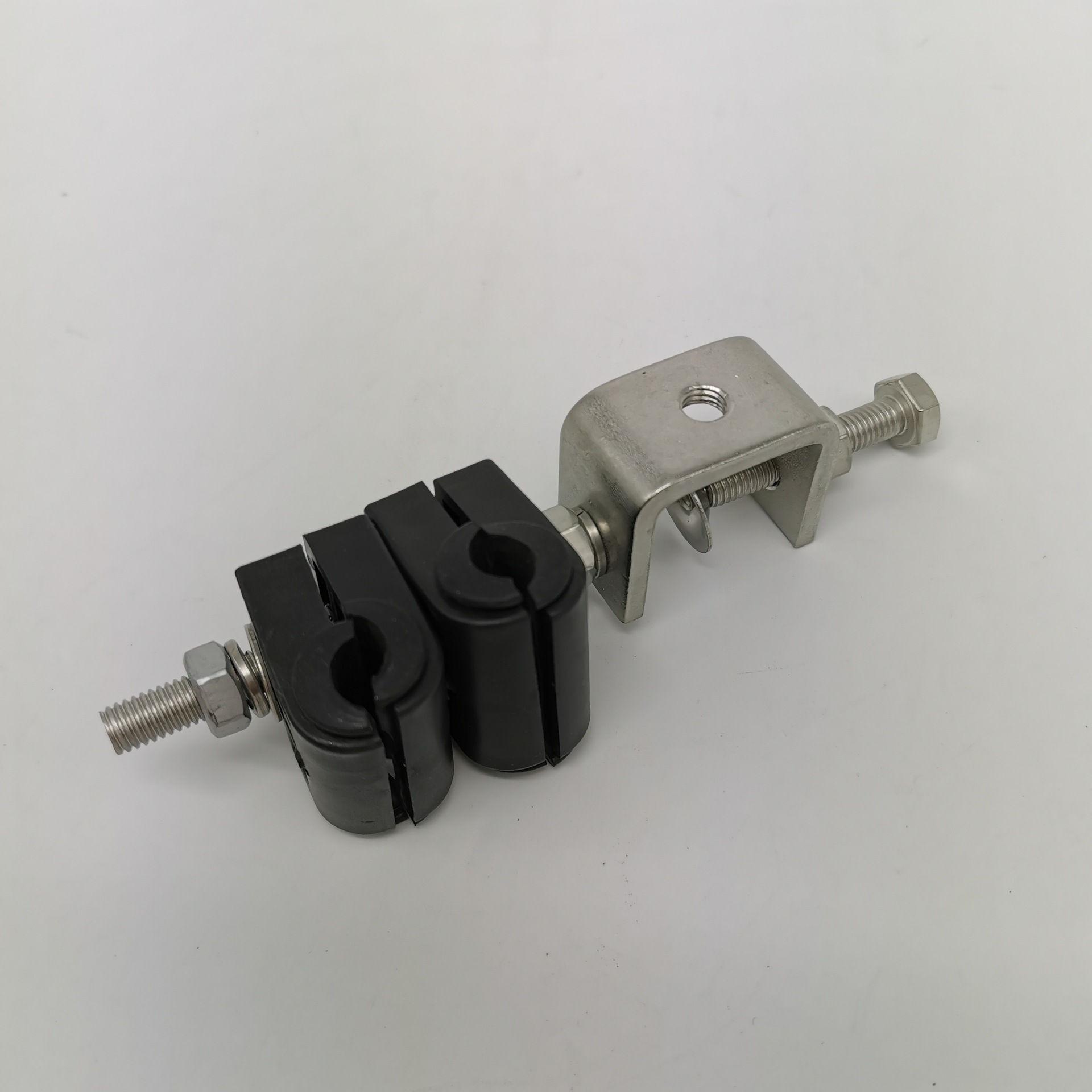 厂家1/2双联超柔线缆固定夹不锈钢黑色馈线卡