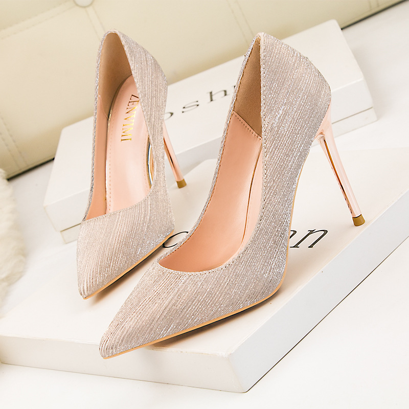 Fashionable shiny wedding shoes
