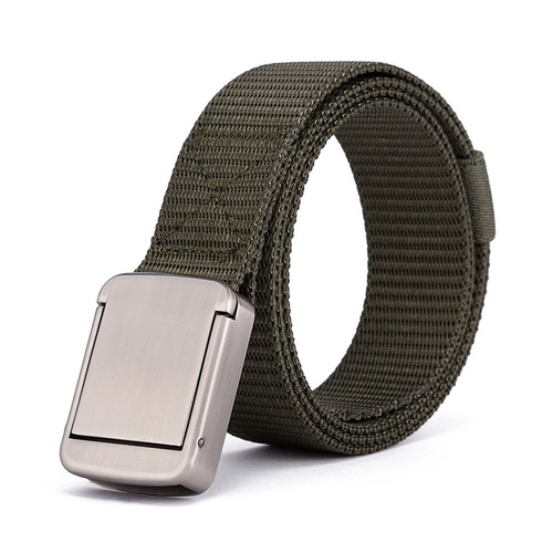 Wholesale Nylon Belt with Alloy Buckle for Men and Women, Casual Student Military Style Belt, Fashionable and Versatile Canvas Belt