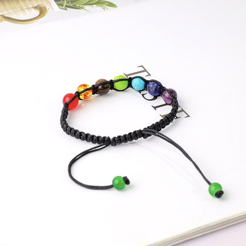 Fashion Amazon Rainbow Color Yoga Energy Braided Bracelet