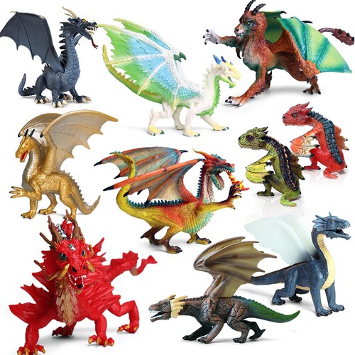 Children's simulated mythical animal mythical beast solid dinosaur model night hunting dragon octopus monster ice dragon sea dragon toy