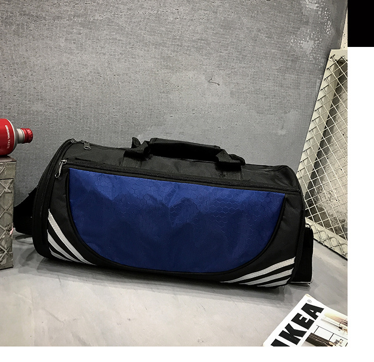 Negro y azul costura