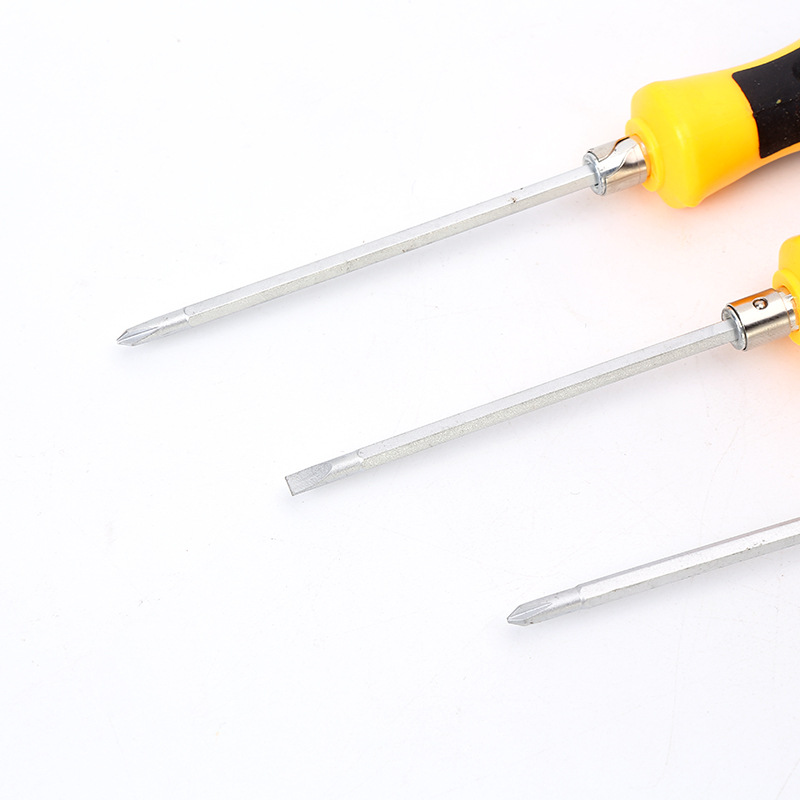 Mini destornillador de mango de malla de doble propósito de 3mm de tamaño pequeño destornillador de Cruz de doble cabeza