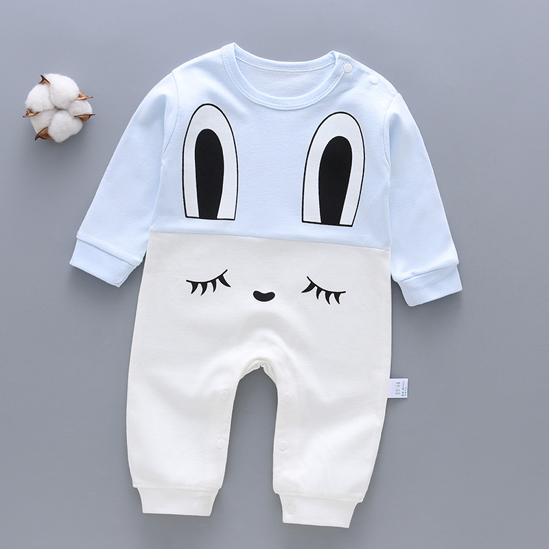 Baby Siamese Clothes Pure Cotton Newborn Pajamas Climbing Clothes Full Moon Men's and Women's Babies' Hakka Clothes Air Conditioning Clothes Spring and Autumn