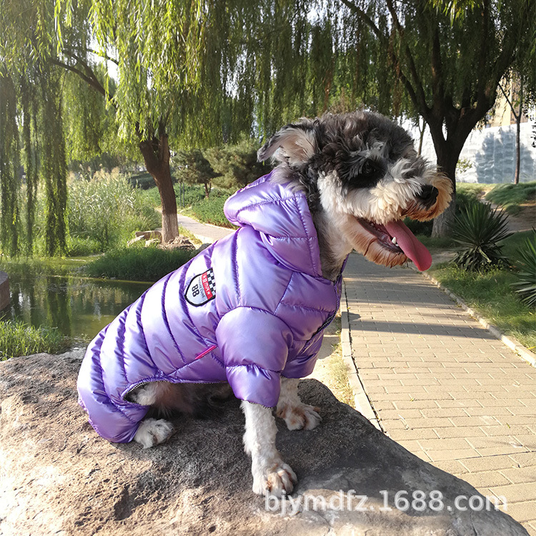 Otoño e invierno mascota abajo ropa acolchada de algodón perro ropa de invierno de cuatro patas abajo ropa acolchada de algodón ropa de perro