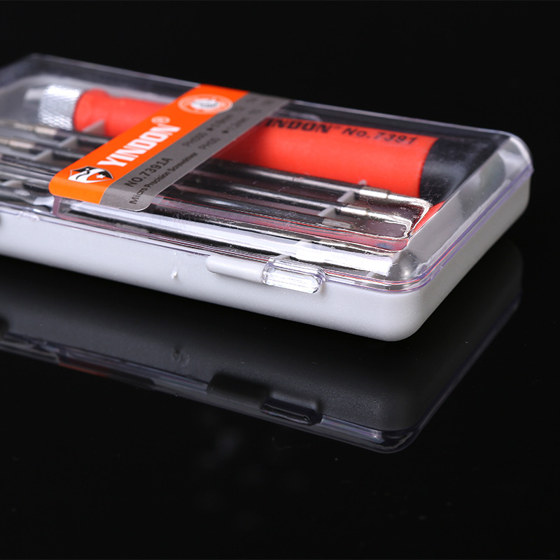7391a 5PC ajustable de doble uso de precisión destornillador en caja reloj teléfono móvil gafas reparación herramienta traje