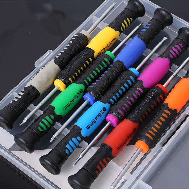 8-en-una caja de plástico multi-tamaño pequeño juego de combinación de destornillador, reloj móvil de reparación y herramientas de desmontaje