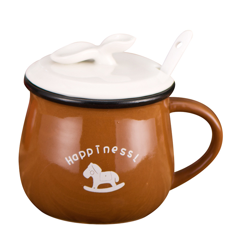 Retro esmalte imitación taza de leche taza de desayuno publicidad regalos promocionales logotipo de impresión mayorista taza de agua tallada