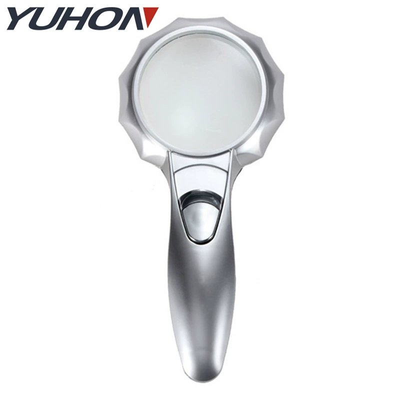 50 мм портативный зонтик в форме со светодиодной подсветкой HD 7-кратное освещение аэрозольная краска серебряное кружево увеличительное стекло для чтения и чтения