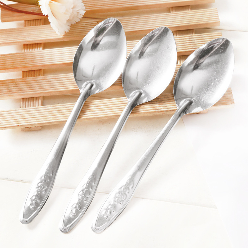 Rose Spoon Watermelon Spoon Small Spoon Stainless Steel Spoon Student Rice Spoon Fast Food Rice Spoon Canteen Rice Spoon Gift Wholesale