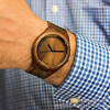 Watch, quartz belt engraved, genuine leather