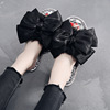 Design big fashionable slippers with bow, loose fit