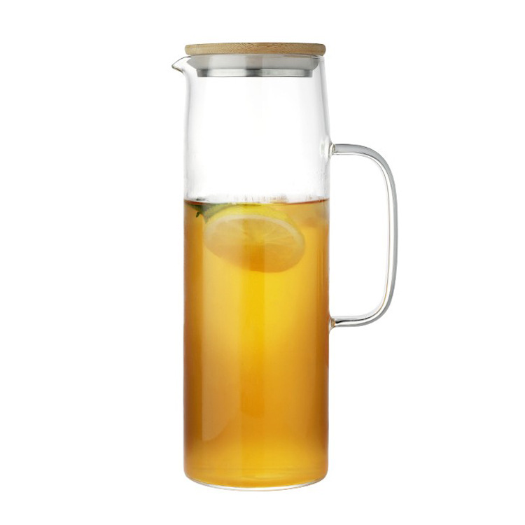 Tetera de vidrio de borosilicato recta hervidor de agua fría olla de jugo de verano simple tetera hervidor de agua fría