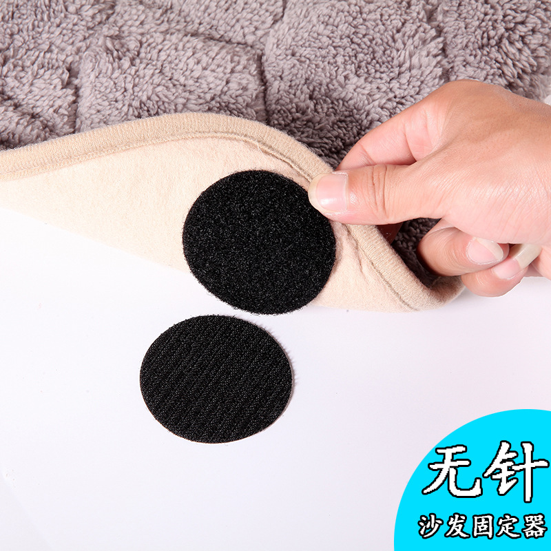 Fijador de cojines de sofá con cinta mágica para evitar que las sábanas y las edredones se deslizan de la cama, fijador de cojines de sofá seguro y sin agujas para evitar movimientos con cierre adhesivo.