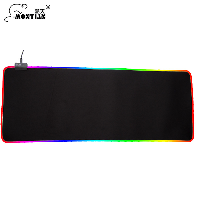 Mengtian gran LED luminoso teclado pad RGB ratón negro borde bloqueo juego espesado colorido Luz
