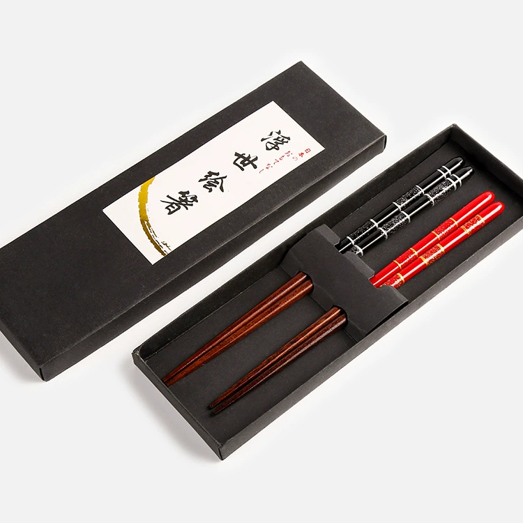 chopsticks from natural wood, red black gift box, japanese tableware