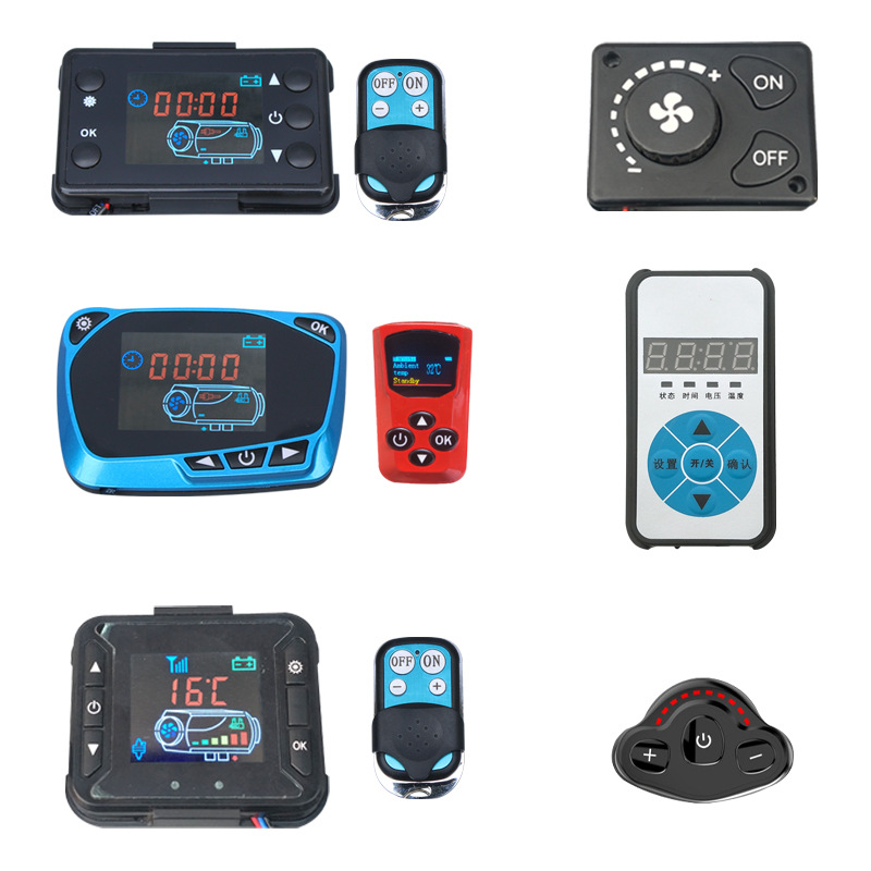 跨境驻车加热器配件燃油取暖可定时控制面板旋钮遥控液晶开关