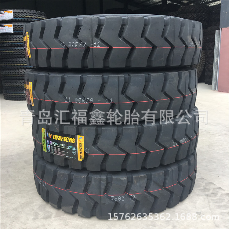 卡车胎1100 1200 12.00R20泥头车全钢轮胎大块花工矿山花纹翻斗车