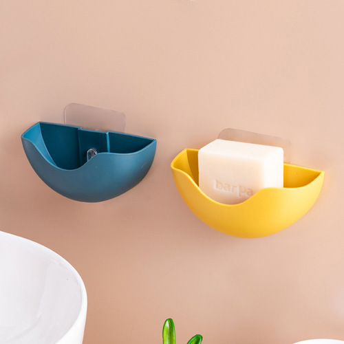 Q0014 No punching cartoon soap box plastic drain soap box bathroom wall-mounted storage box soap box
