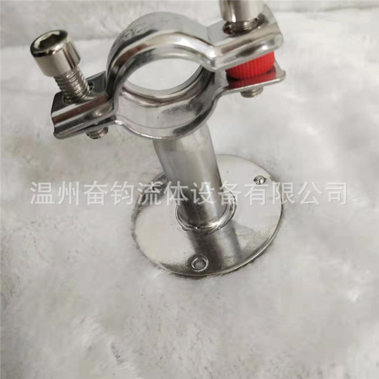 奋钧管件全304不锈钢带底盘管支架不锈钢管支架管夹管卡喉箍托架