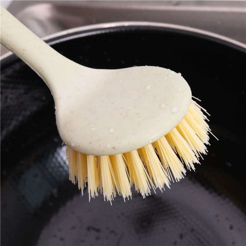 Wheat straw, dishwashing pot, wash the kitchen cleaning dishwashing pot brush can be hanging long -handle stove cleaning brush