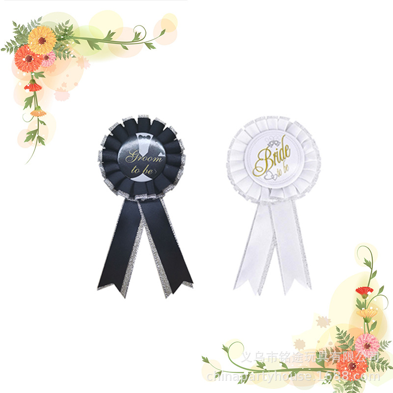 Novia/novio a ser nupcial hombro Correa etiqueta cinturón bronceado europeo y americano solo partido decoración insignia traje