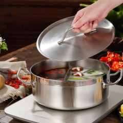 Stainless Steel Double Boiler with Lid Hot Pot, Large Capacity Thickened Clear Soup Pot for Home Use, Wholesale Hot Pots Specifically for Induction Cookers