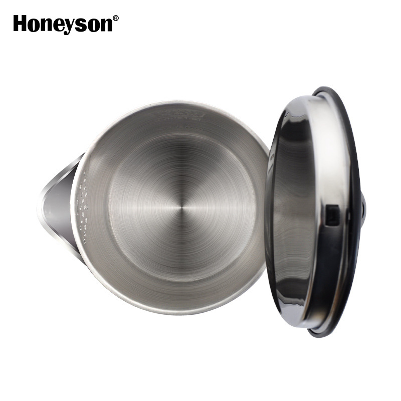 Honeyson Negociación de doble capa boca ancha fácil de limpiar Hervidor eléctrico de acero inoxidable 304 Hotel 1.2L