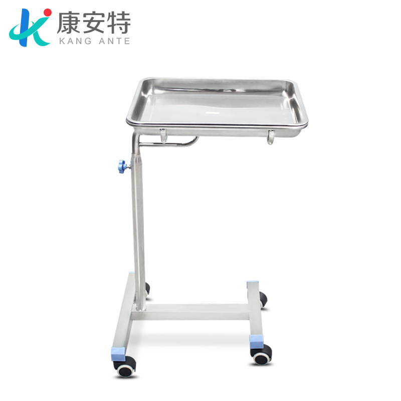 Estante de la bandeja de acero inoxidable engrosado 304 bandeja hospitalaria instrumento coche varilla Individual Doble varilla placa cuadrada estante del instrumento quirúrgico