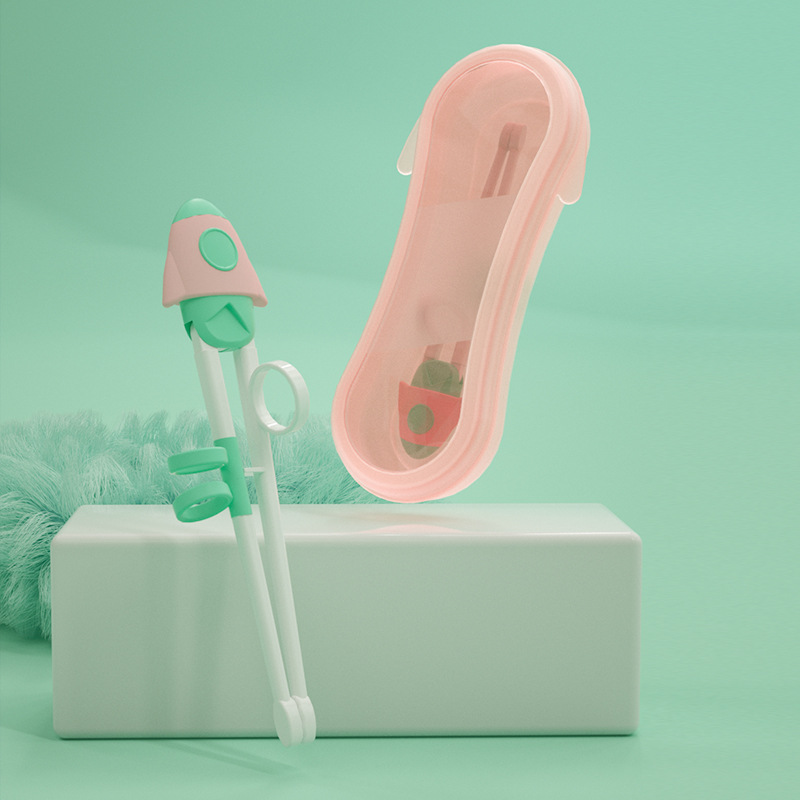 Niños aprenden palillos de entrenamiento palillos domésticos un conjunto de cubiertos cucharas de tenedor para niños practicar palillos artefactos de comida para niños