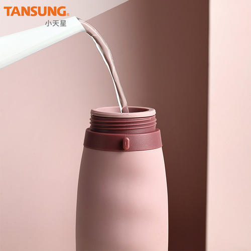 Portable sports water bottle, portable creative silicone folding cup, outdoor travel folding water cup wholesale