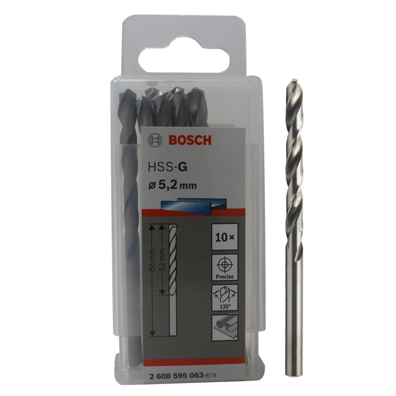 德国博世麻花钻头 高速钢金属钻头 5.2mm电钻钻头 麻花钻咀