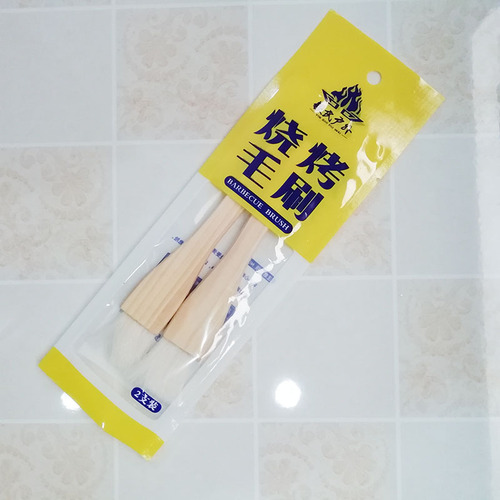 Directly approved by the manufacturer, wooden handle oil brush, silicone brush, baking and barbecue brush, wool brush, non-shedding, high temperature resistant barbecue tools