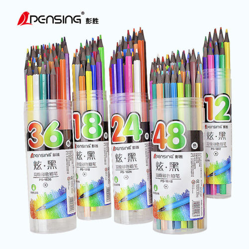 Peng Sheng's new dazzling black advanced colored pencils 12 colors 24 colors 36 colors 48 colors lead children's painting coloring brushes