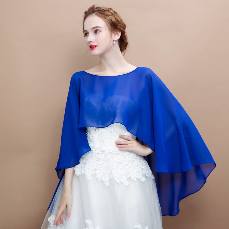 Élégante cape pullover en mousseline pour femme style uni_voghion.com