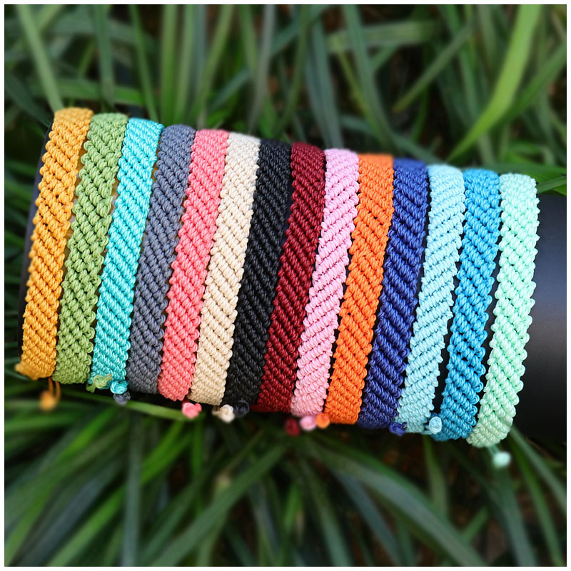 Japanese and Korean style all-match wax thread woven bracelet cross-border hot selling handmade bracelet simple new multi-color can match