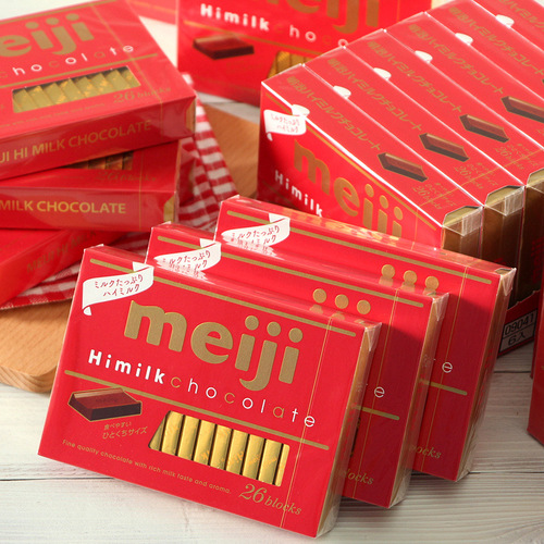 Japan imported Meiji/Meiji pure black milk/extra thick milk/strawberry/piano chocolate 120g