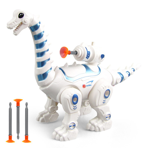 New electric mechanical dinosaur simulation screams, lights, walking, shooting cannon, electric dinosaur model toy