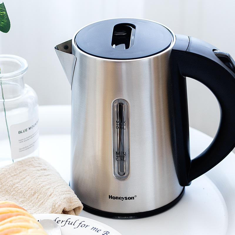 FUENTE Fábrica de acero inoxidable Hervidor eléctrico con Ventana Hotel Hervidor eléctrico anti-seco quema apagado automático 0.6l