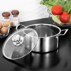 Wholesale stainless steel soup pot at factory price, household noodle cooking pot, induction cooker, suitable for gifts, small soup pot, customizable LOGO