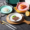 INS Nordic handle baking plate ceramic plate ovens oven baked rice plate dessert dessert salad breakfast plate