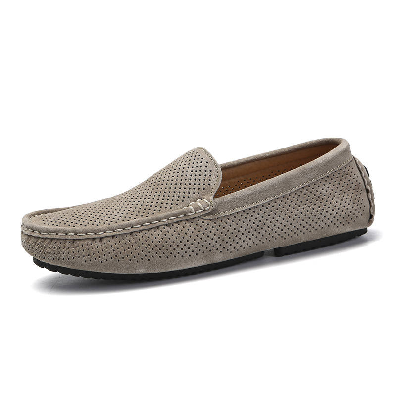 Men's Summer Comfortable Breathable Moccasins Suede Leather Genuine Leather Personalized Versatile Men's Slip-On Casual_vogvips.com