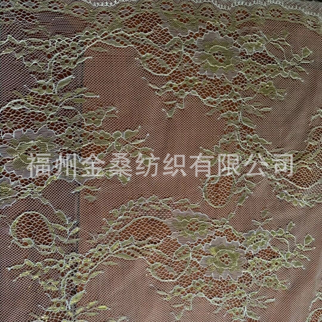 厂家现货供应金线锦纶网纱提花网布蕾丝连衣裙玩具窗帘布料闪银