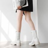 Martens, демисезонные короткие сапоги с молнией, европейский стиль, средней длины, коллекция 2021