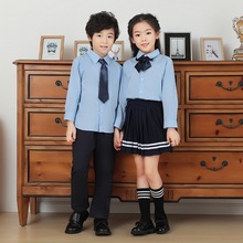 童装学生校服秋季新款儿童礼服女童长袖A字裙男童纯棉套装