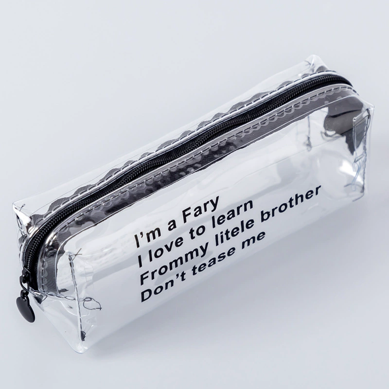Handheld Pencil Case, PVC Transparent, Cute Korean-Style for Elementary Students, Octagonal Designs
