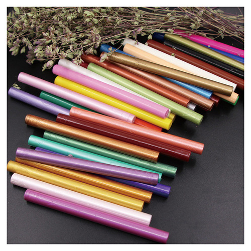 Retro pearlescent metallic fire paint seal available sealing wax cylindrical sealing wax 41 color fire paint cylindrical wax stick wholesale