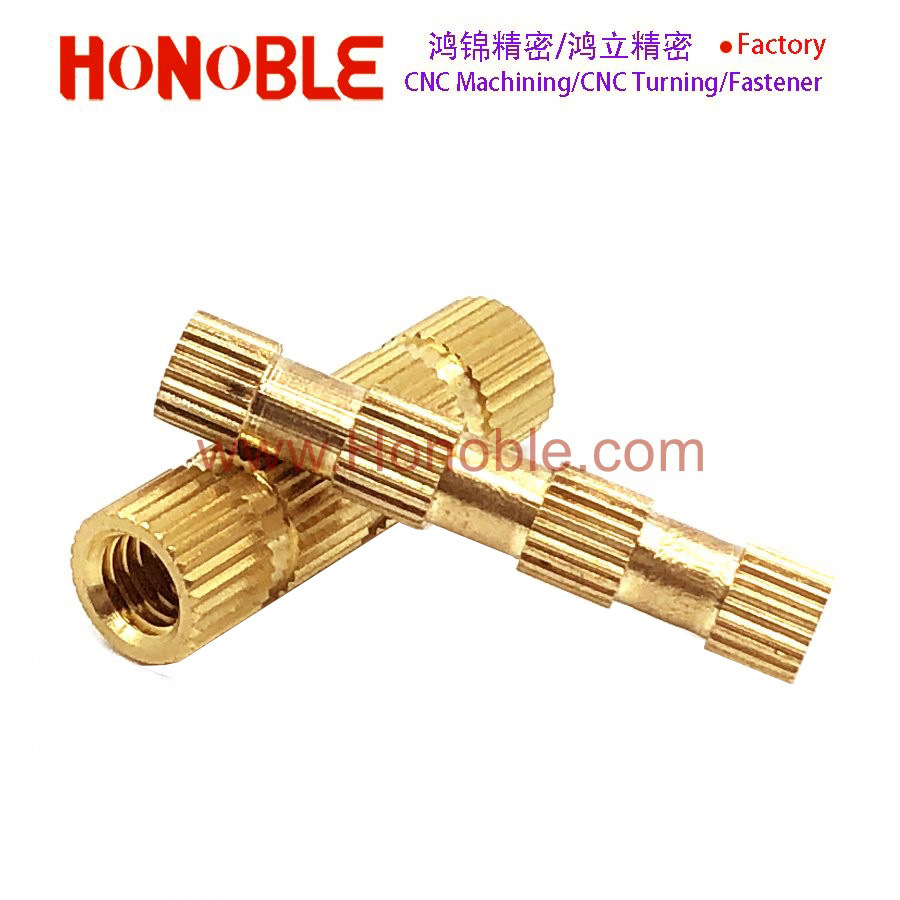 HONOBLE 厂家生产ROHS环保预埋铜螺母 嵌入螺母 加长直纹花铜螺母